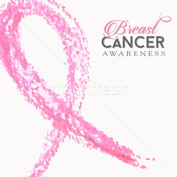 乳癌 認知度 ピンクリボン 手 ピンク 手描き ストックフォト © cienpies