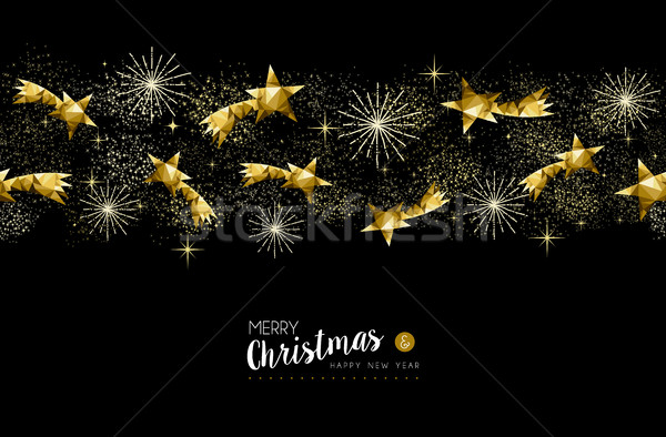Stock foto: Gold · Weihnachten · Neujahr · Sternen · Dekoration · heiter