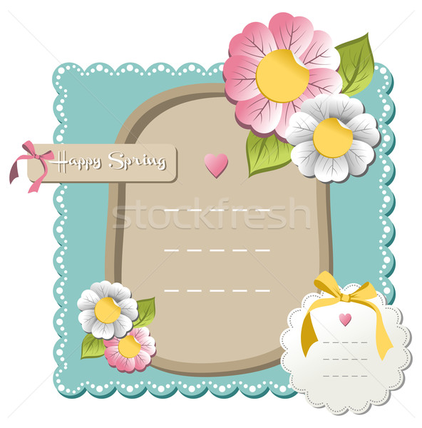 Happy spring sale tag collection Stock photo © cienpies