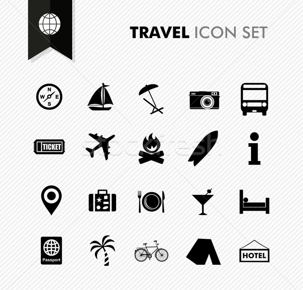 Travel fresh icon set. Stock photo © cienpies