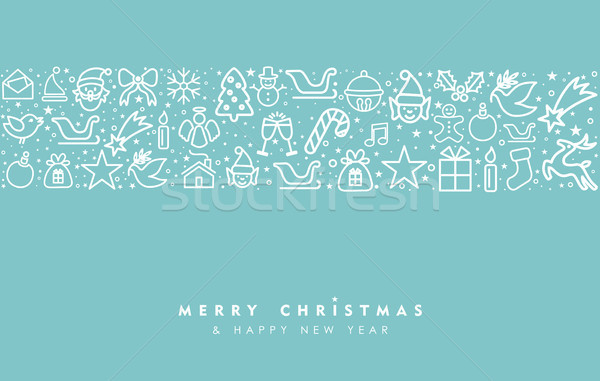 クリスマス 行 芸術 アイコン グリーティングカード ストックフォト © cienpies