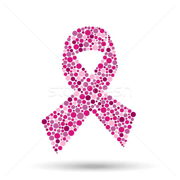 Pink circle ribbon for breast cancer awareness Stock photo © cienpies