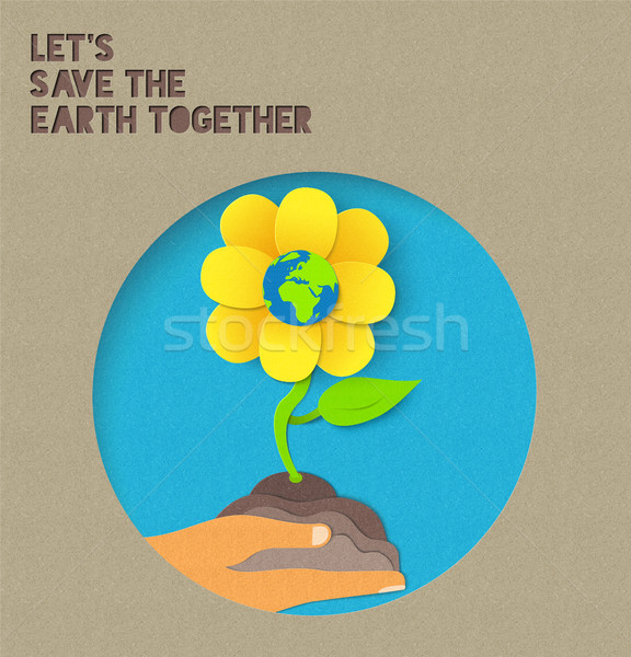Feliz dia da terra papel natureza ilustração citar Foto stock © cienpies