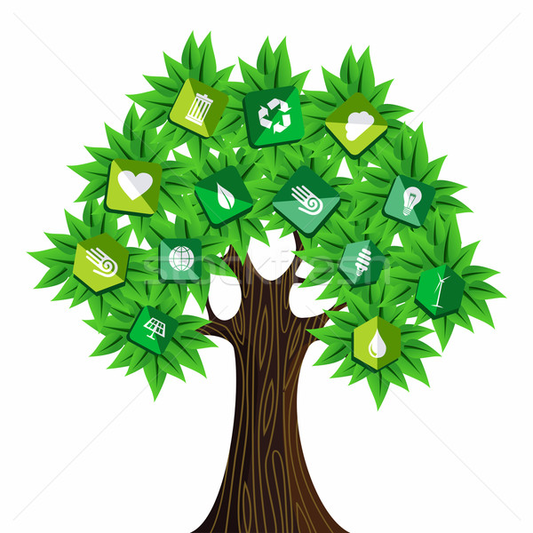 Green resources concept tree Stock photo © cienpies