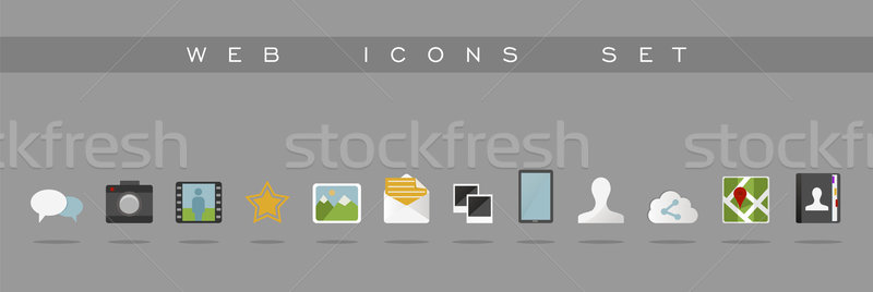 Foto stock: Iconos · de · la · web · establecer · diseno · web · iconos · ilustración