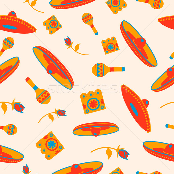 Mexico icon pattern background for mexican event Stock photo © cienpies