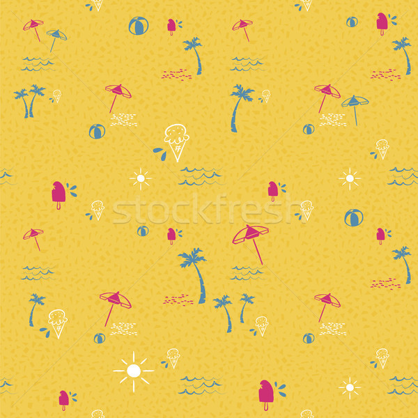 Tropical beach summer seamless pattern background Stock photo © cienpies