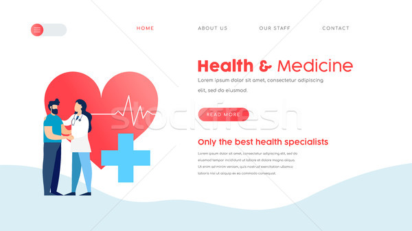 Medical landing page template for web doctor Stock photo © cienpies