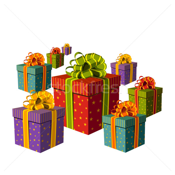 Stock photo: Colorful group of gift boxes