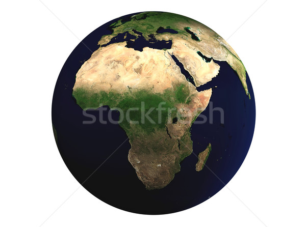 Erde 3D isoliert weiß Schwerpunkt Afrika Stock foto © cienpies