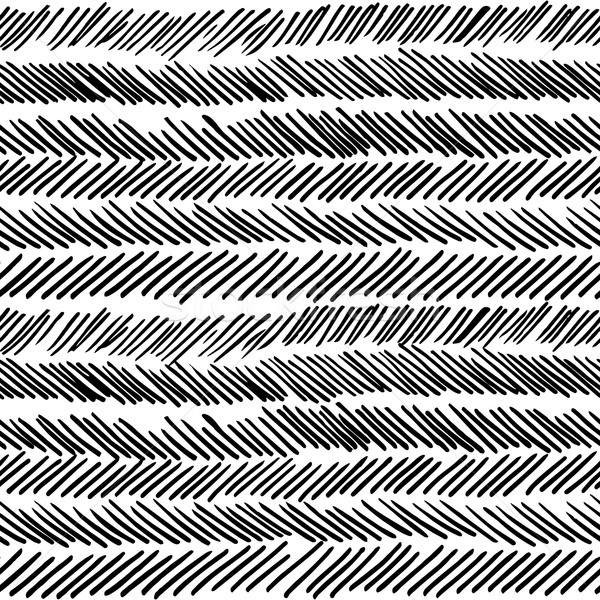Stripe black and white boho retro seamless pattern Stock photo © cienpies