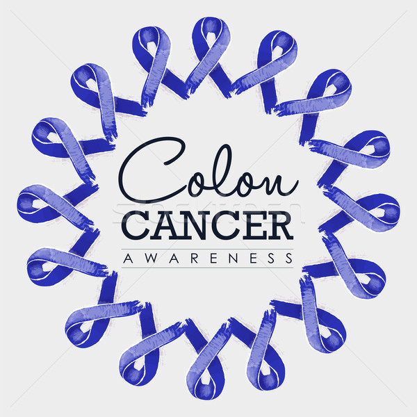 Colon cancer constientizare panglică proiect text Imagine de stoc © cienpies