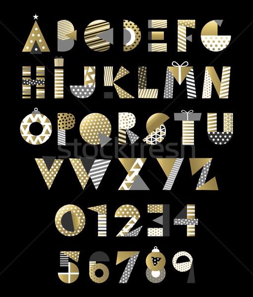 Oro geométrico resumen alfabeto fuente tipografía Foto stock © cienpies