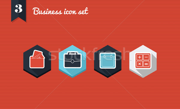 Corporate business flat icons set  Stock photo © cienpies