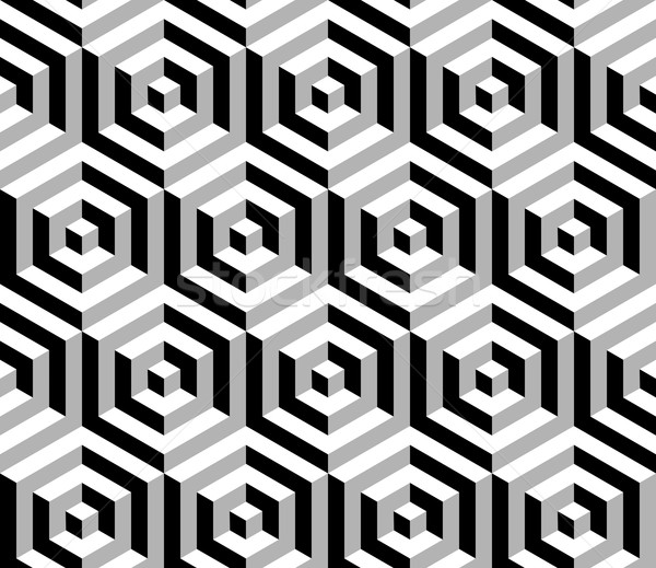 Isometric 3d hexagon seamless pattern background Stock photo © cienpies