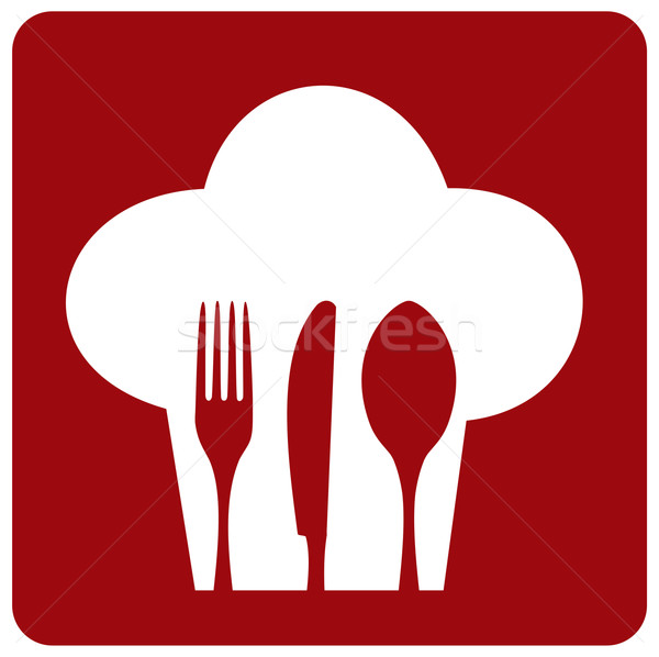 икона повар ресторан силуэта приборы Сток-фото © cienpies