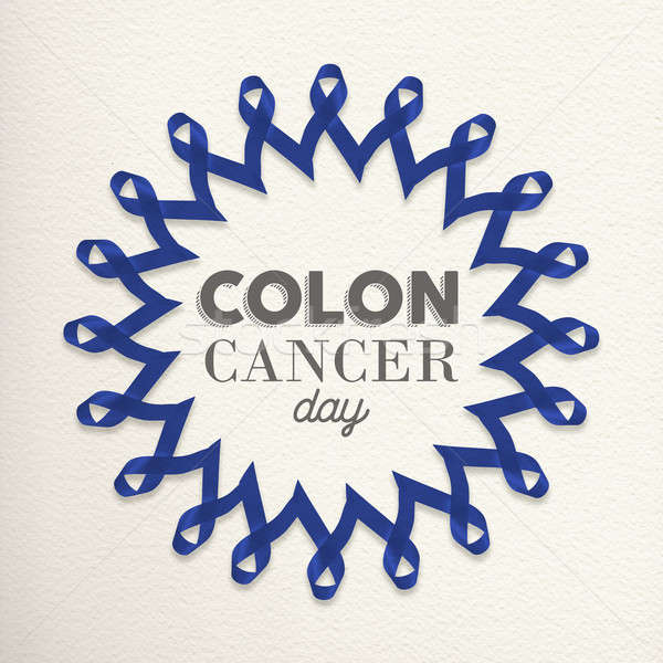 Colon cancer day awareness design made of ribbons Stock photo © cienpies