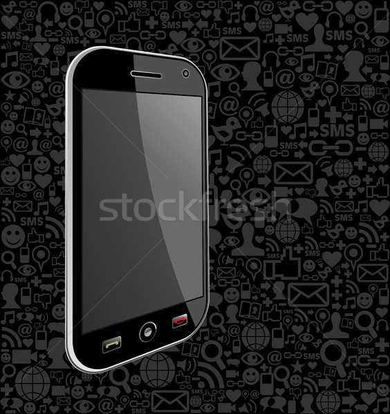 Smart phone network icon background Stock photo © cienpies