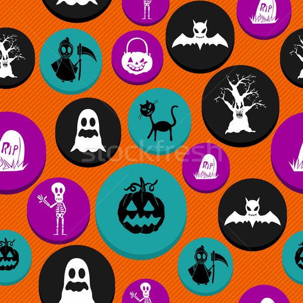 Happy Halloween elements seamless pattern background EPS10 file. Stock photo © cienpies