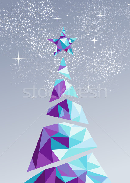 Merry christmas happy new year tree triangle 2016 Stock photo © cienpies