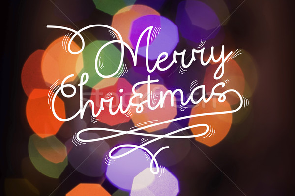 Merry christmas minimal greeting card bokeh text Stock photo © cienpies