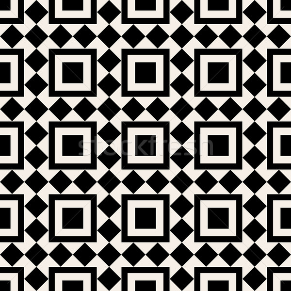 Black and white square abstract retro pattern Stock photo © cienpies