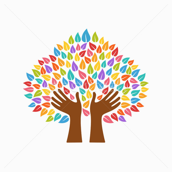 Human hand tree concept for community help Stock photo © cienpies