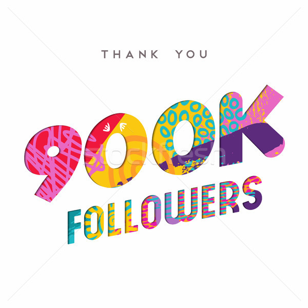 900k internet follower number thank you template Stock photo © cienpies