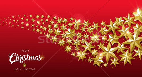Foto stock: Navidad · año · nuevo · oro · estrellas · diseno · web