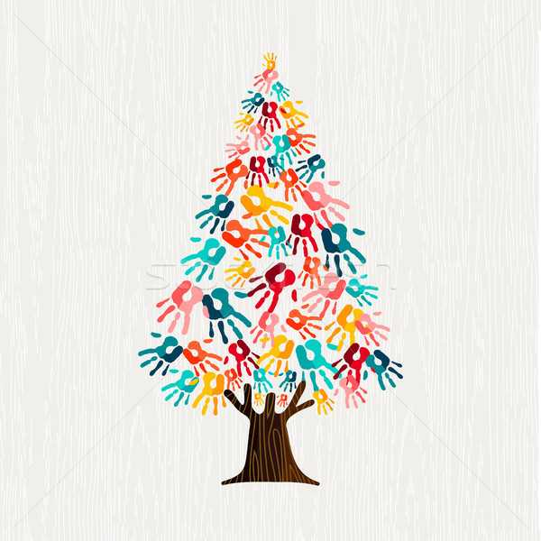 Stock photo: Hand tree concept for people community help