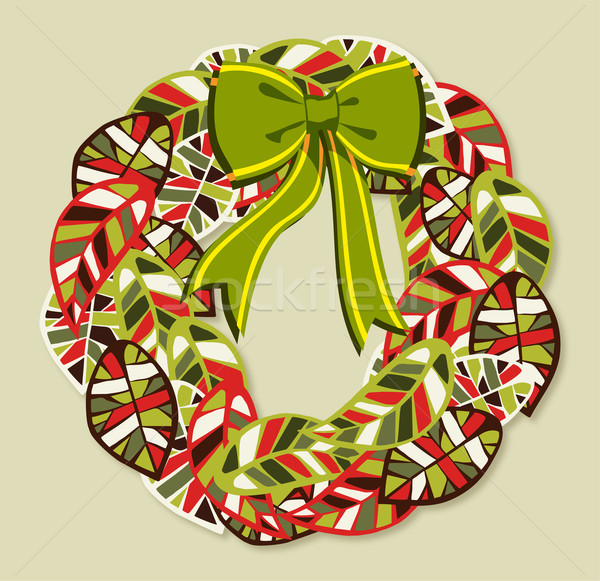 Diversity leaves Christmas wreath Stock photo © cienpies