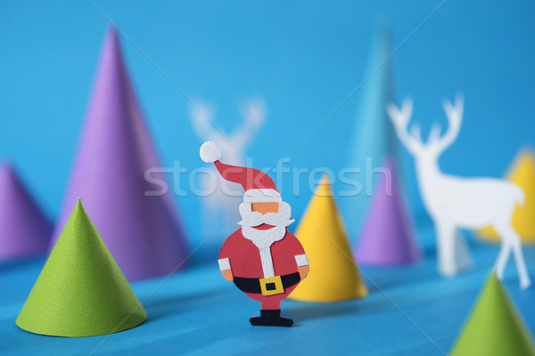 Alegre Navidad tarjeta de felicitación papel corte Foto stock © cienpies