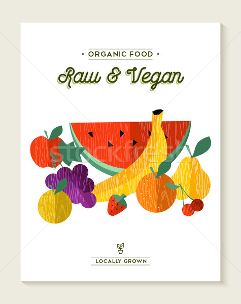 Vegan nourriture végétarienne fruits brut alimentaire illustration [[stock_photo]] © cienpies