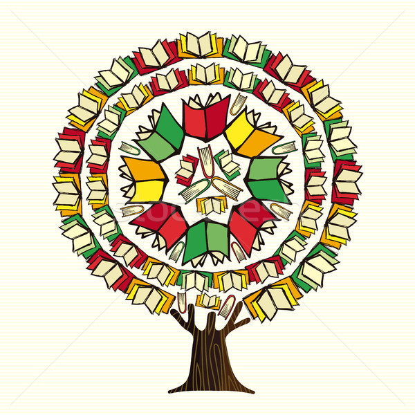 Book tree concept for global education  Stock photo © cienpies