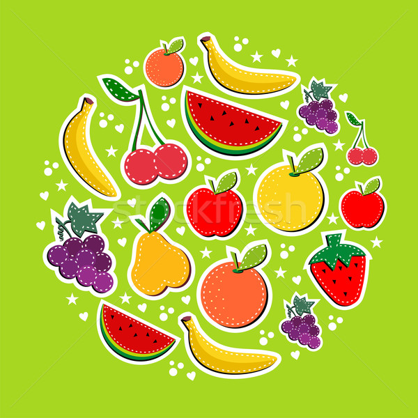 Contemporâneo restaurante frutas cores útil comida Foto stock © cienpies
