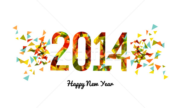 Streszczenie kolory 2014 szczęśliwego nowego roku uroczystości banner Zdjęcia stock © cienpies