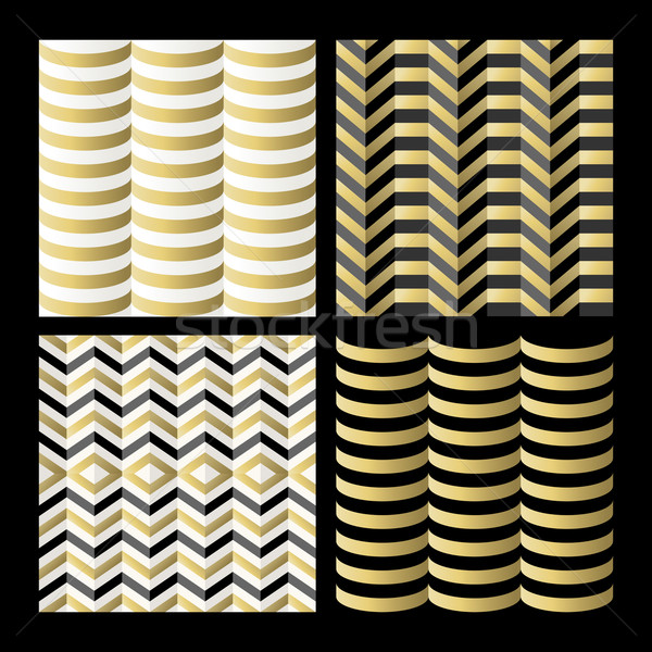 Set oro geometria abstract retro Foto d'archivio © cienpies