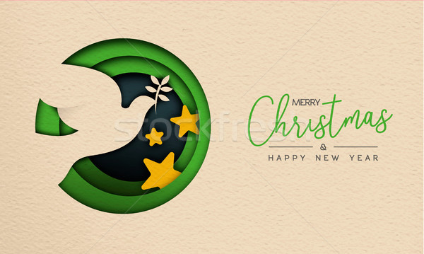 Рождества Новый год бумаги Cut птица веб Сток-фото © cienpies