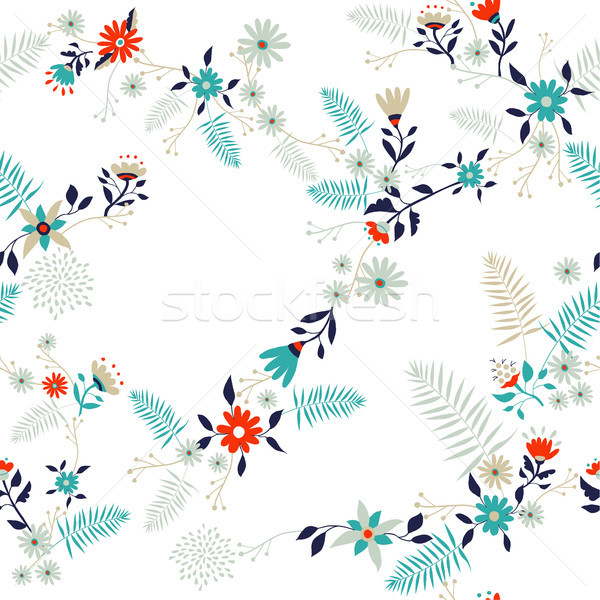 Vintage flower and leaves background pattern  Stock photo © cienpies