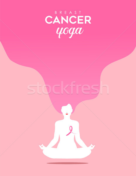 [[stock_photo]]: Cancer · du · sein · conscience · femme · yoga · Lotus · posent