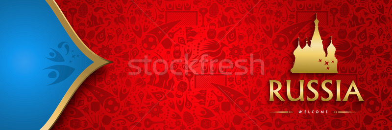 Foto stock: Rússia · futebol · bandeira · esportes · evento · bem-vindo