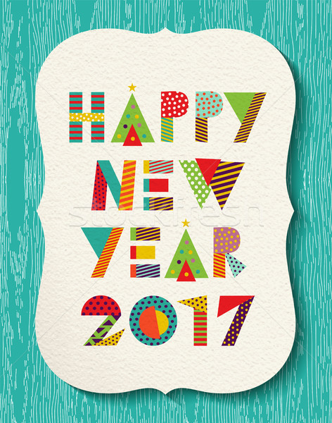 [[stock_photo]]: Happy · new · year · couleur · vacances · carte · de · vœux · design · citer