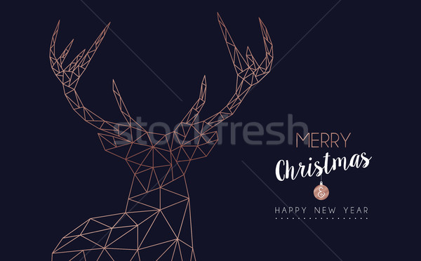 Christmas and new year abstract reindeer card Stock photo © cienpies