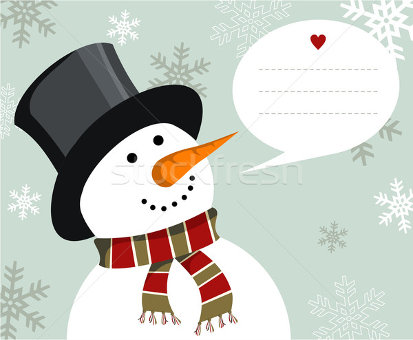 Snowman Christmas card. Stock photo © cienpies