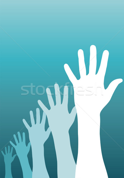 As mãos levantadas grupo vetor mãos mão educação Foto stock © cienpies