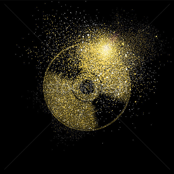 Cd gold glitter art concept symbol illustration Stock photo © cienpies