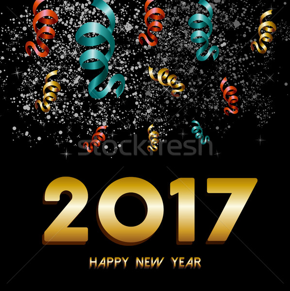 Año nuevo fuegos artificiales explosión diseno feliz año nuevo tarjeta de felicitación Foto stock © cienpies