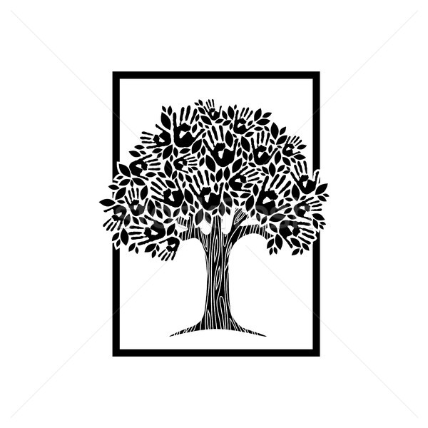 Hand tree concept illustration for charity help Stock photo © cienpies