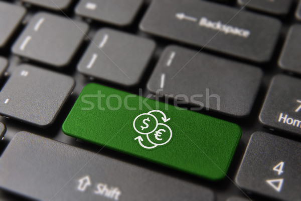 Internet stock exchange concept in laptop keyboard Stock photo © cienpies