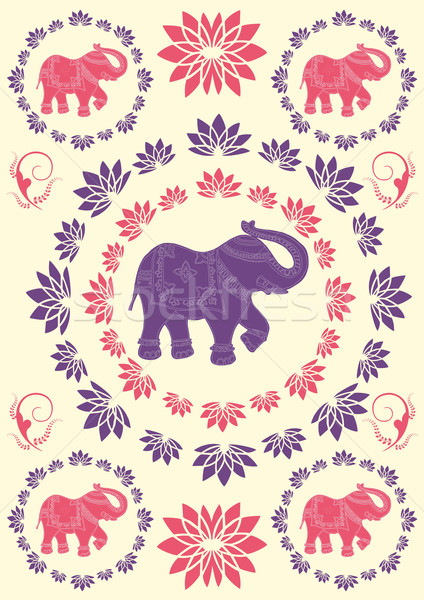 Festive typical indian elephant background Stock photo © cienpies